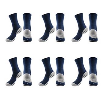 Men's Crew Athletic Socks 6 pk with Accents