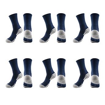 Men's Crew Athletic Socks 6 pk with Accents