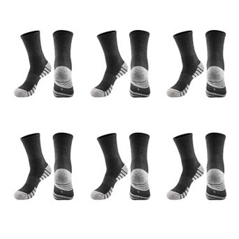 Men's Crew Athletic Socks 6 pk with Accents