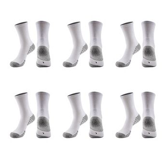 Men's Crew Athletic Socks 6 pk with Accents