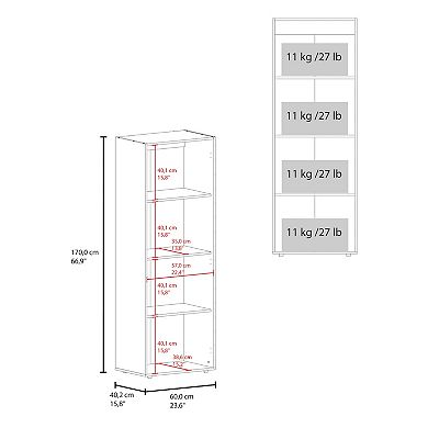 Home 2 Door Closet System, Four Fixed Shelves, Compact Wardrobe for Bedroom Organization.
