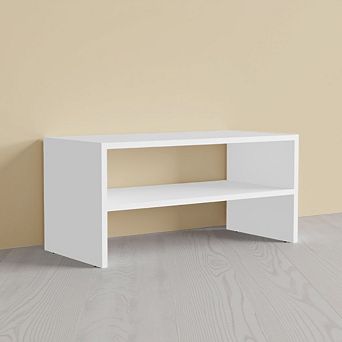 Silpa Small Shoe Rack with Three Open Shelves, Compact Modern Shoe Organizer for Entryway or Closet.