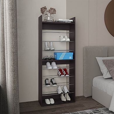 Ronald 10-Tier Shoe Rack With Slim Vertical Design, Freestanding Footwear Storage