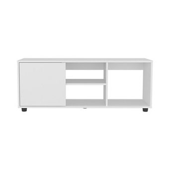 Adel 51" Wide Tv Stand With One Door Cabinet , Four Open Shelves, Cable Management, Living Room.