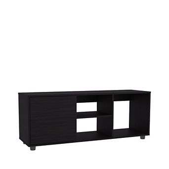 Adel 51" Wide Tv Stand With One Door Cabinet , Four Open Shelves, Cable Management, Living Room.