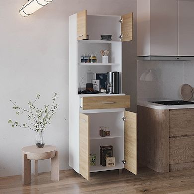 Sicilia Pantry Cabinet Freestanding Kitchen Storage Unit For Food, Dishes, Or Appliances