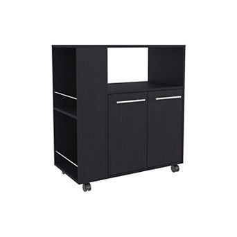 Eldon Two-Door Kitchen Base Cabinet Cart With Four Shelves, Side Shelves, Cabinet, Kitchen Storage