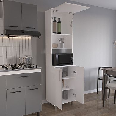 Bombona 80" High Double Cabinet Kitchen Pantry, Storage Cabinet, With Six Shelves For Kitchen.