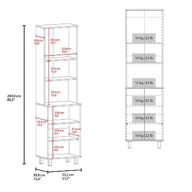Bombona 80" High Double Cabinet Kitchen Pantry, Storage Cabinet, With Six Shelves For Kitchen.