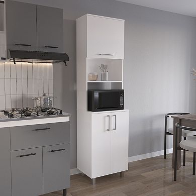 Bombona 80" High Double Cabinet Kitchen Pantry, Storage Cabinet, With Six Shelves For Kitchen.