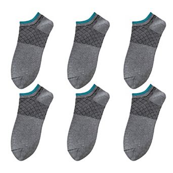 Men's No - Show Athletic Socks 6 pk with Accents