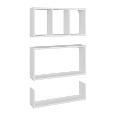 Trego Wall Shelves Set of 3, Modern Floating Shelves for Home Storage and Decoration.