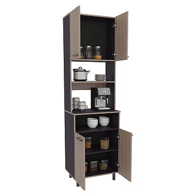 Otomo Pantry Cabinet, With 5 Shelves And 4 Doors