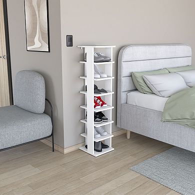 Odesto 48.7" Tall 8-Tier Vertical Shoe Rack, Narrow Shoe Tower For 8 Pairs, Entryway.