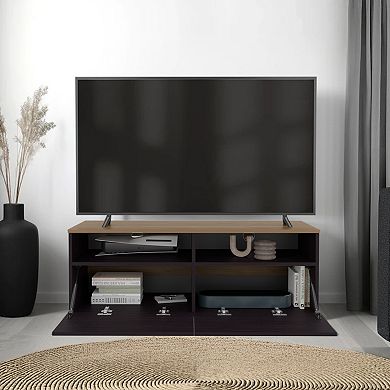 Colman Modern TV Stand with Open Shelves and Compact Profile, Minimalist Media Console.