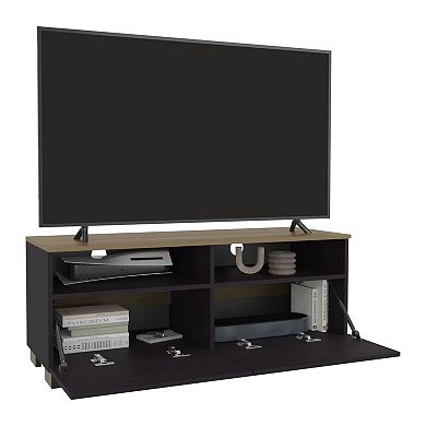 Colman Modern TV Stand with Open Shelves and Compact Profile, Minimalist Media Console.