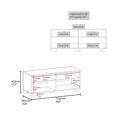 Colman Modern TV Stand with Open Shelves and Compact Profile, Minimalist Media Console.