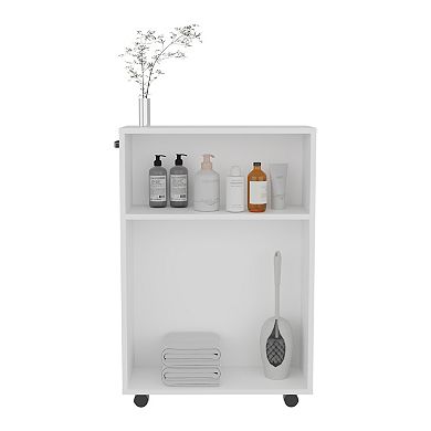 Wiley Storage Cart With Casters, Multipurpose Organizer with Open Shelves And Compact Design