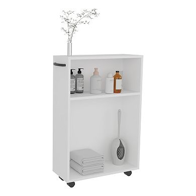 Wiley Storage Cart With Casters, Multipurpose Organizer with Open Shelves And Compact Design