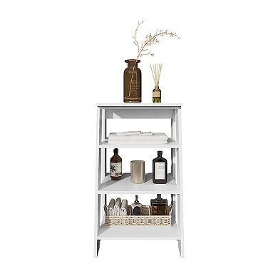 Bathbi 30" High 4-Tier Ladder Shelf Organizer For Bathroom, Side Table, Living Room