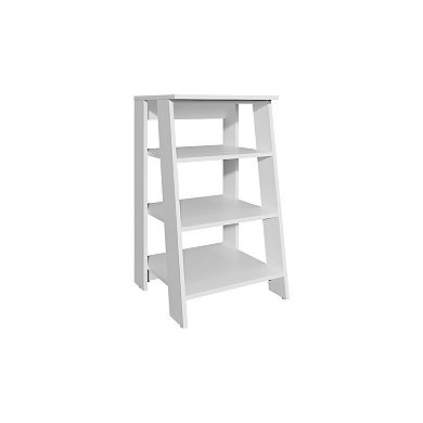 Bathbi 30" High 4-Tier Ladder Shelf Organizer For Bathroom, Side Table, Living Room