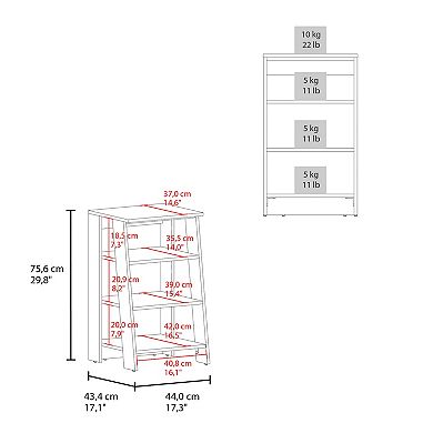 Bathbi 30" High 4-Tier Ladder Shelf Organizer For Bathroom, Side Table, Living Room