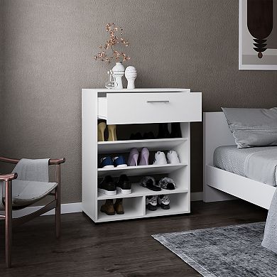 Alpine Shoe Rack, 3-Tier, One Drawer, Five Shelves, Shoe Storage