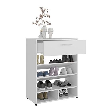 Alpine Shoe Rack, 3-Tier, One Drawer, Five Shelves, Shoe Storage