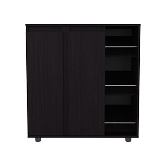 Houck Shoe Rack with 3 Side Tiers, Compact Storage for Shoes, Boots, and Accessories Organizer