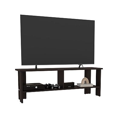 Navia 47" Wide Tv Stand With Two Shelves, For Living Room, Bedroom, Entertainment