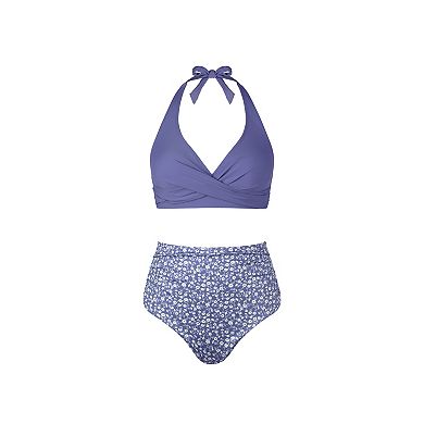 Women's Cupshe Twist Bikini Top & High-Rise Bottoms Swim Set