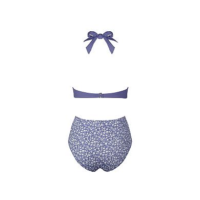 Women's Cupshe Twist Bikini Top & High-Rise Bottoms Swim Set