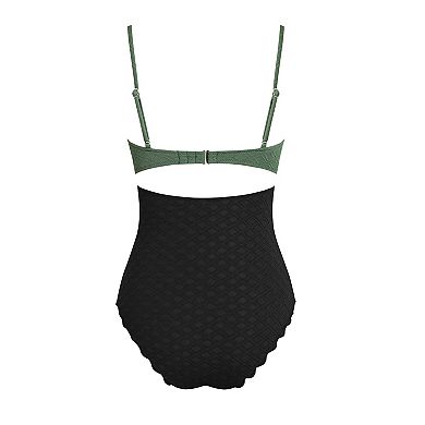 Women's Cupshe Cutout Scallop Trim One-Piece Swimsuit