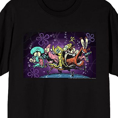 Men's Spongebob Squarepants Scream Faces Graphic Tee