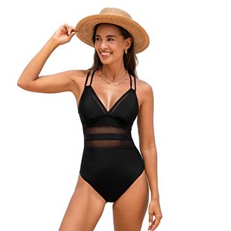 Women's Cupshe Cutout Mesh Tummy Control One-Piece Swimsuit