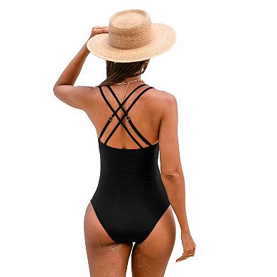 Women's Cupshe Cutout Mesh Tummy Control One-Piece Swimsuit