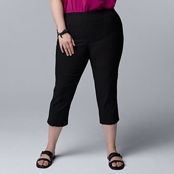 Plus Size Simply Vera Vera Wang Luxe Twill Slit Back Capris