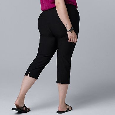 Plus Size Simply Vera Vera Wang Luxe Twill Slit Back Capris