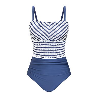 Women's Cupshe 2-Piece Square Neck Tankini Swim Top & High Waisted Swim Bottoms Set