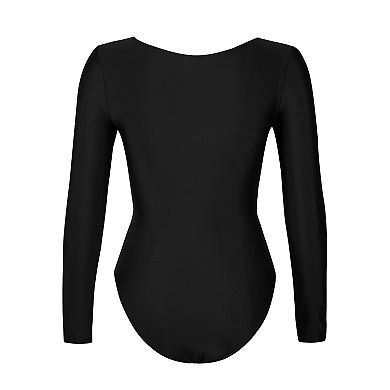 Women's Cupshe Long Sleeve Cutout UPF 50 Deep V One Piece Swimsuit