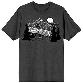Men's Jackson Dean Night Mountain Scenery & Train Graphic Tee