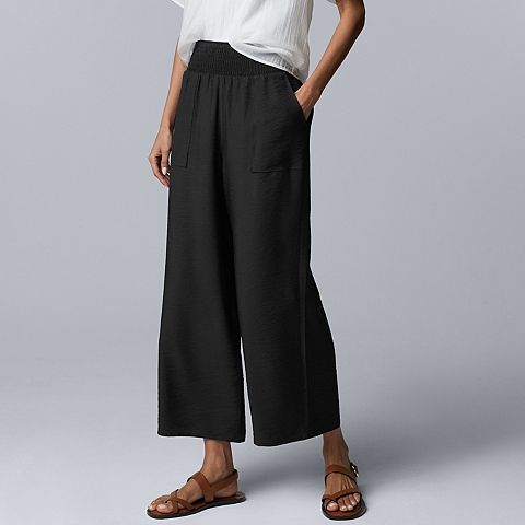 Женские укороченные брюки Simply Vera Vera Wang Wide Leg для путешествий
