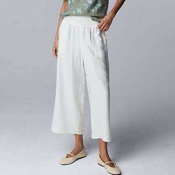Women's Simply Vera Vera Wang Cropped Wide Leg Travel Pants