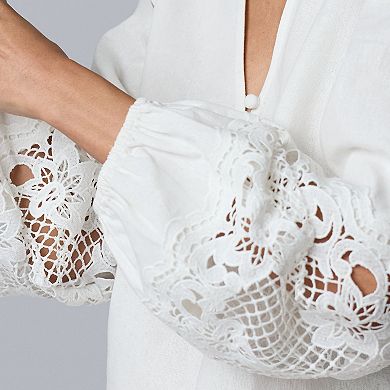 Women's Simply Vera Vera Wang Lace Long Sleeve Blouse