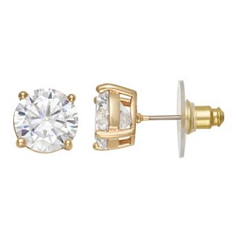 You're Invited Silver Tone Simulated Crystal Stud Earrings