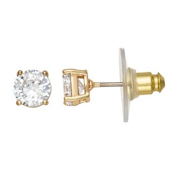 You're Invited Silver-Tone Simulated Crystal Stud Earrings