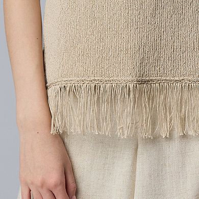 Women's Simply Vera Vera Wang Sleeveless Fringe Sweater