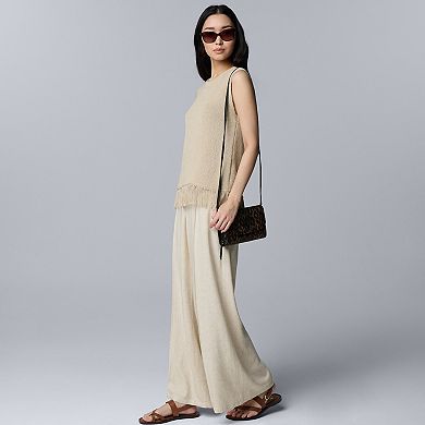 Women's Simply Vera Vera Wang Sleeveless Fringe Sweater