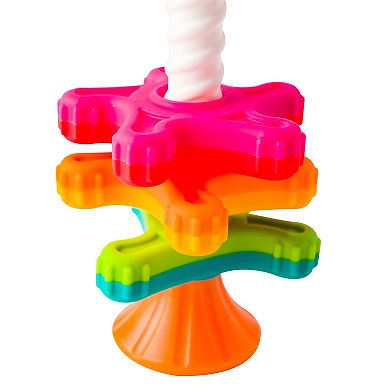 Fat Brain Toys MiniSpinny Colorful Stacking Sensory Toy