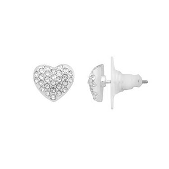 LC Lauren Conrad Silver Tone Heart Stud Earrings